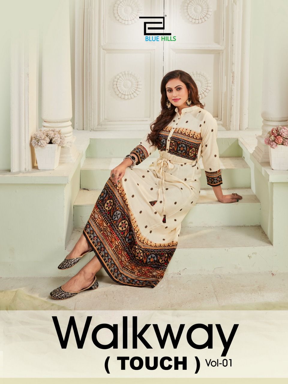 Blue Hills Walkway Touch 1 New Fancy Party Wear Long Anarkali Kurti Latest Collection